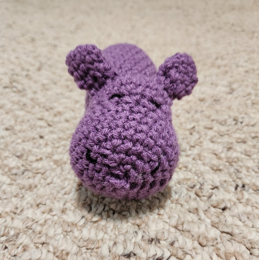 Crochet Purple Hippo - Picture 5 of 7